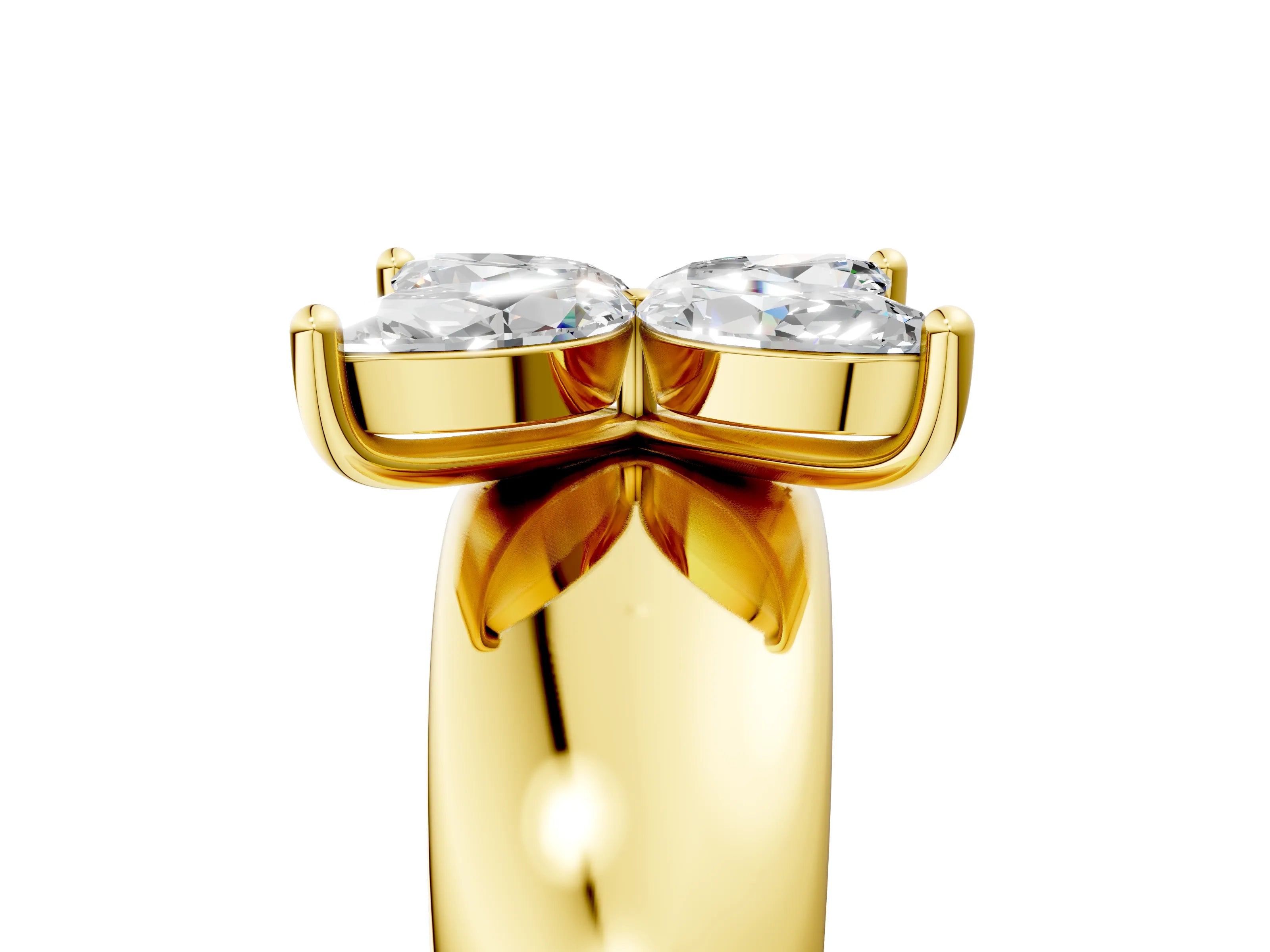 Yellow gold Marquise Diamond Floral Promise Ring_5