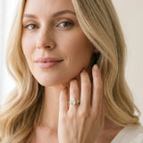 Yellow gold Marquise Diamond Floral Side Stone Solitaire with Marquise Accents and Four-Prong Setting_10