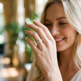 Yellow gold Marquise Diamond Floral Side Stone Solitaire with Marquise Accents and Four-Prong Setting_11