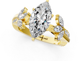 Yellow gold Marquise Diamond Floral Vine Solitaire Engagement Ring_23