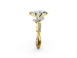 Yellow gold Marquise Diamond Floral Vine Solitaire Engagement Ring_24