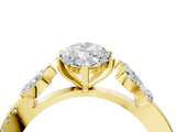Yellow gold Marquise Diamond Floral Vine Solitaire Engagement Ring_26