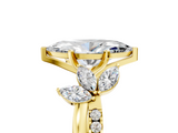 Yellow gold Marquise Diamond Floral Vine Solitaire Engagement Ring_27