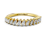 Yellow gold Marquise Diamond Half-Eternity Band with Shared Prong Setting_12