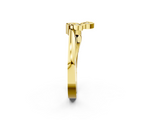 Yellow gold Marquise Diamond Leaf Bypass Ring with Bezel Setting_40