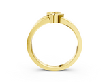 Yellow gold Marquise Diamond Leaf Bypass Ring with Bezel Setting_41