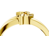 Yellow gold Marquise Diamond Leaf Bypass Ring with Bezel Setting_42