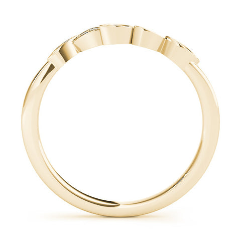 Yellow gold Marquise Diamond Leaf Eternity Band with Bezel Setting 1