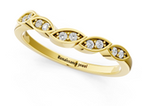 Yellow gold Marquise Diamond Leaf Eternity Band with Bezel Setting_5