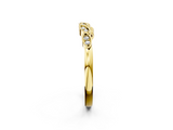 Yellow gold Marquise Diamond Leaf Eternity Band with Bezel Setting_6
