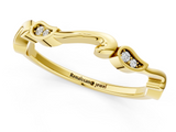 Yellow gold Marquise Diamond Leaf Twist Eternity Band with Bezel Setting_22