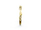Yellow gold Marquise Diamond Leaf Twist Eternity Band with Bezel Setting_23
