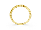 Yellow gold Marquise Diamond Leaf Twist Eternity Band with Bezel Setting_24