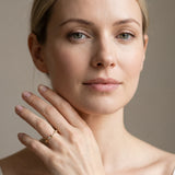Yellow gold Marquise Diamond Leaf Twist Eternity Band with Bezel Setting_40