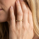 Yellow gold Marquise Diamond Leaf Twist Eternity Band with Bezel Setting_41