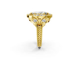 Yellow gold Marquise Diamond Milgrain Marquise Filigree Engagement Ring with Prong Setting_8