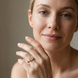 Yellow gold Marquise Diamond Open Band Ring with Tension Setting_56