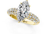 Yellow gold Marquise Diamond Pavé Band Solitaire Ring with Four-Prong Setting_50