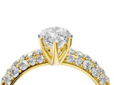 Yellow gold Marquise Diamond Pavé Band Solitaire Ring with Four-Prong Setting_53
