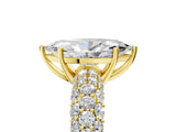 Yellow gold Marquise Diamond Pavé Band Solitaire Ring with Four-Prong Setting_54