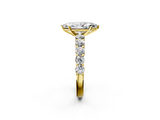 Yellow gold Marquise Diamond Pavé Band Solitaire with Four-Prong Setting_18