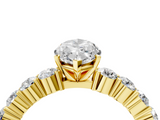 Yellow gold Marquise Diamond Pavé Band Solitaire with Four-Prong Setting_20