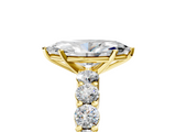 Yellow gold Marquise Diamond Pavé Band Solitaire with Four-Prong Setting_21