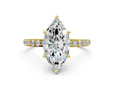Yellow gold Marquise Diamond Pavé Band with Six-Prong Setting_59