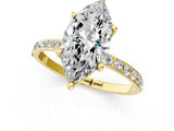 Yellow gold Marquise Diamond Pavé Band with Six-Prong Setting_60