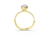 Yellow gold Marquise Diamond Pavé Band with Six-Prong Setting_62