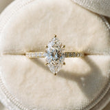 Yellow gold Marquise Diamond Pavé Band with Six-Prong Setting_82