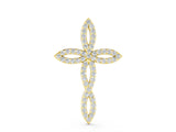 Yellow gold Marquise Diamond Pavé Cross Pendant_41