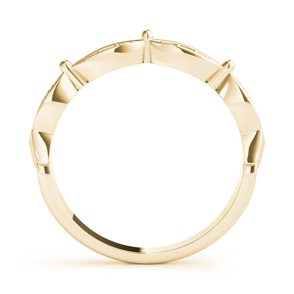 Yellow gold Marquise Diamond Pavé Eternity Band with Bezel Setting 1