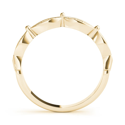 Yellow gold Marquise Diamond Pavé Eternity Band with Bezel Setting 1