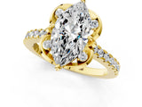 Yellow gold Marquise Diamond Pave Band with Floral Prong Setting_28