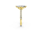 Yellow gold Marquise Diamond Pave Band with Floral Prong Setting_29
