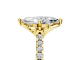 Yellow gold Marquise Diamond Pave Band with Floral Prong Setting_32