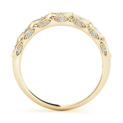 Yellow gold Marquise Diamond Pave Eternity Band with Bezel Setting 2