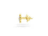 18K Yellow Gold 0.31 Carat E VS Marquise Diamond Petal Stud Earrings with Diamond Accents