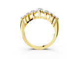 Yellow gold Marquise Diamond Prong Set Curved Band_24