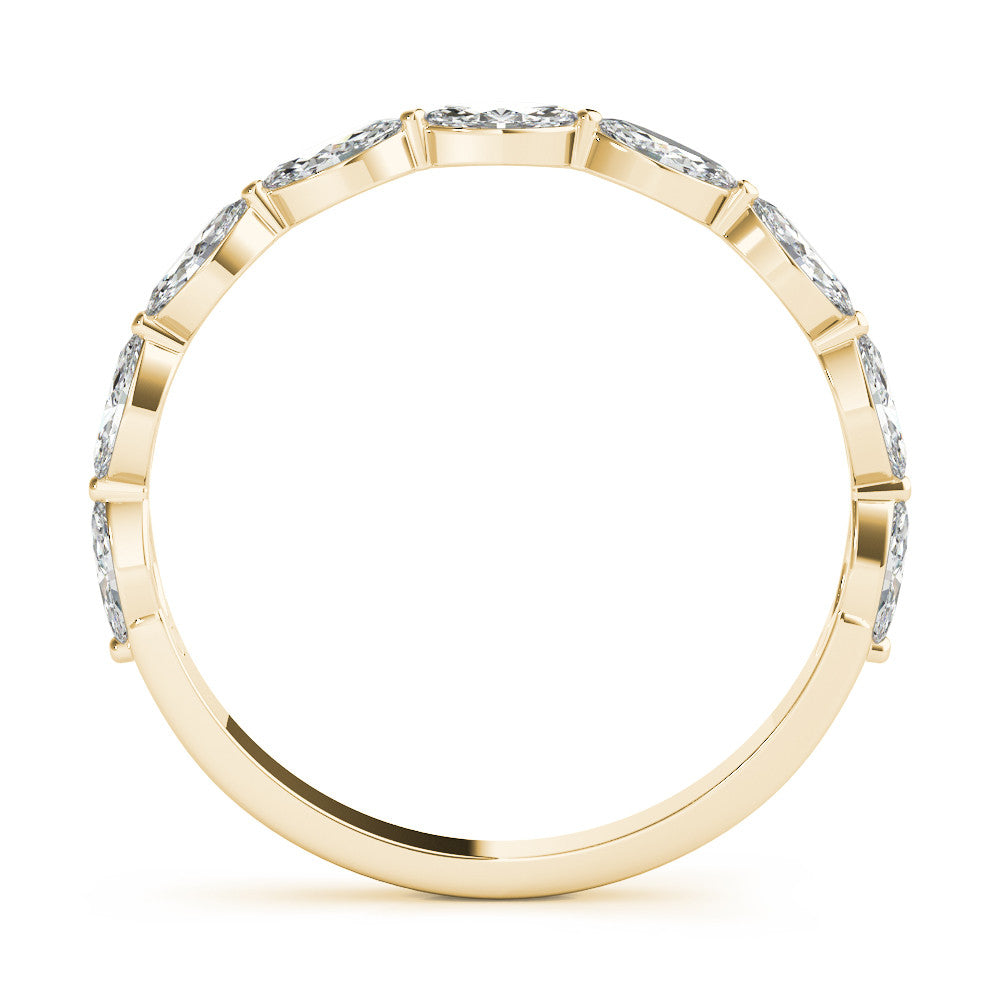 Yellow gold Marquise Diamond Prong Set Half-Eternity Band 2