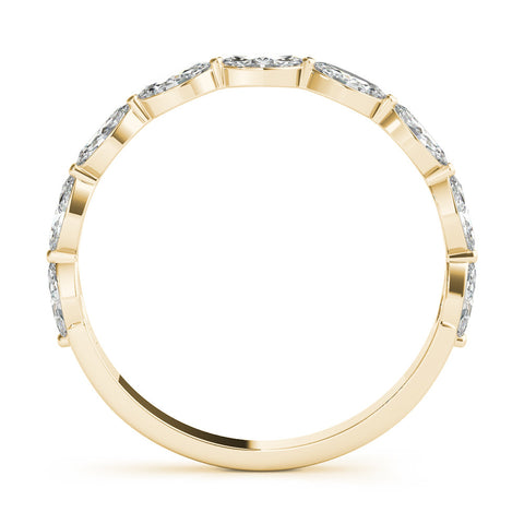 Yellow gold Marquise Diamond Prong Set Half-Eternity Band 2