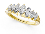 18K Yellow Gold Marquise Diamond Prong-Set Half-Eternity Band