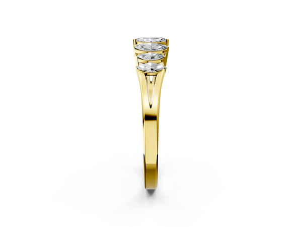 Yellow gold Marquise Diamond Prong-Set Half-Eternity Band