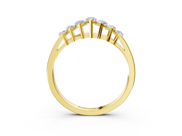 Yellow gold Marquise Diamond Prong-Set Half-Eternity Band