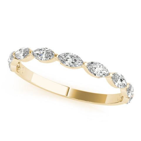 Yellow gold Marquise Diamond Prong Set Half-Eternity Band