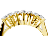 Yellow gold Marquise Diamond Prong Set White Gold Curved Band_25
