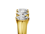 Yellow gold Marquise Diamond Prong Set White Gold Curved Band_26