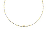 Yellow gold Marquise Diamond Riviera Necklace_8