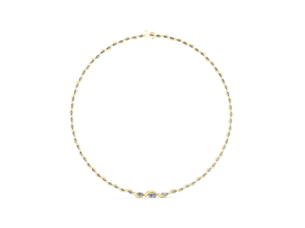 Yellow gold Marquise Diamond Riviera Necklace